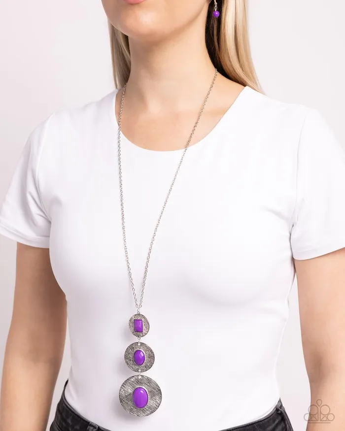 Necklaces Paparazzi Necklace Talisman Trendsetter Purple Paparazzi Jewelry