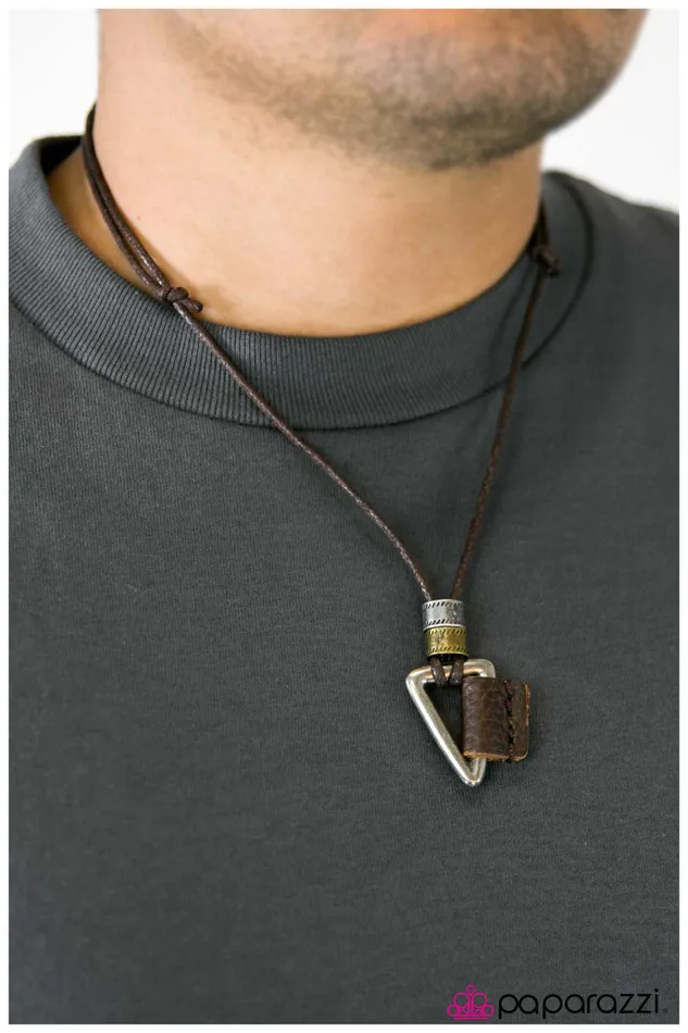 Necklaces Paparazzi Necklace The Old College TRI Brown Paparazzi Jewelry