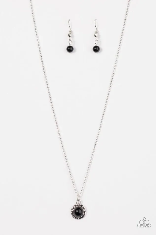 Necklaces Paparazzi Necklace Wildflower Waltz Black Paparazzi Jewelry