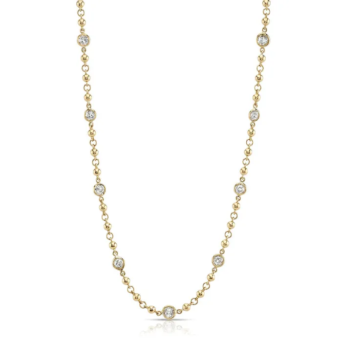 Necklaces Single Stone Diamond Rosary Chain Necklace 175 Single Stone