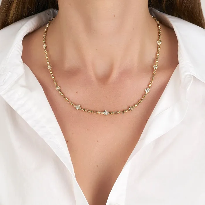 Necklaces Single Stone Diamond Rosary Chain Necklace 175 Single Stone