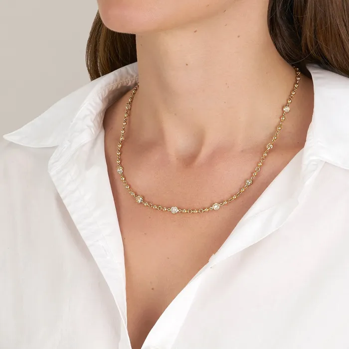 Necklaces Single Stone Diamond Rosary Chain Necklace 175 Single Stone