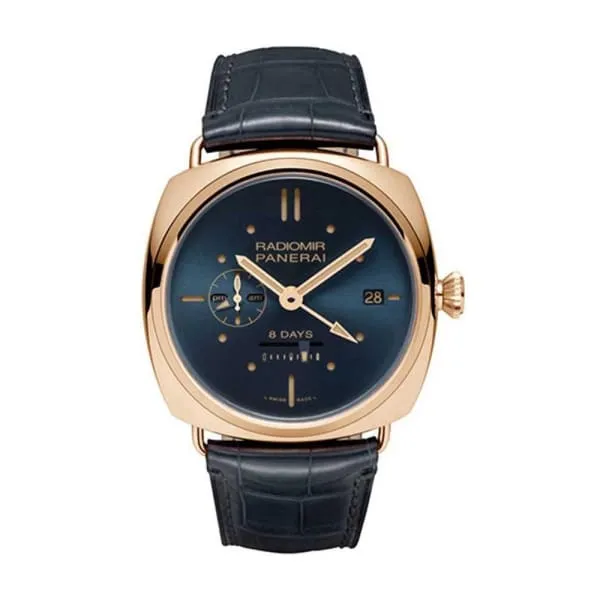 Panerai Panerai Radiomir 45mm Watch Ref PAM00538 Blue Index Dial in 18K Rose Gold Case Blue Alligator Leather Strap Watches Panerai Panerai Radiomir 45mm Watch Ref PAM00538 Blue Index Dial in 18K Rose Gold Case Blue Alligator Leather Strap Watches