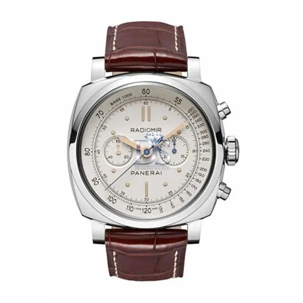 Panerai Watches Panerai Radiomir 45mm Watch Ref PAM00518 Ivory Index Dial in Platinum Case Brown Leather Strap Panerai Watches Panerai Radiomir 45mm Watch Ref PAM00518 Ivory Index Dial in Platinum Case Brown Leather Strap