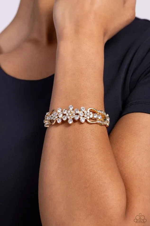 Paparazzi Bracelet Cheers to the Future Mrs Gold Paparazzi Jewelry Bracelets