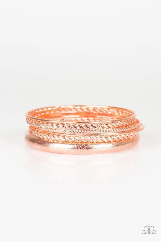 Paparazzi Bracelet CLIQUE Here Copper Paparazzi Jewelry Bracelets