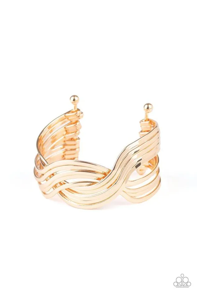 Paparazzi Bracelet Curvaceous Curves Gold Paparazzi Jewelry Bracelets