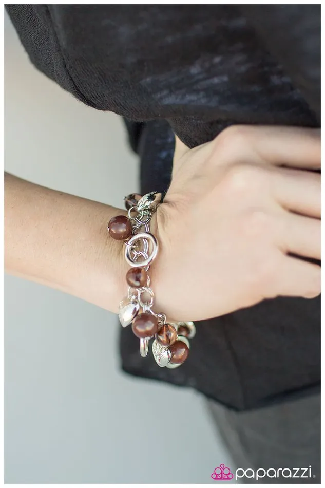 Paparazzi Bracelet Dance Right Into My Heart Brown Paparazzi Jewelry Bracelets
