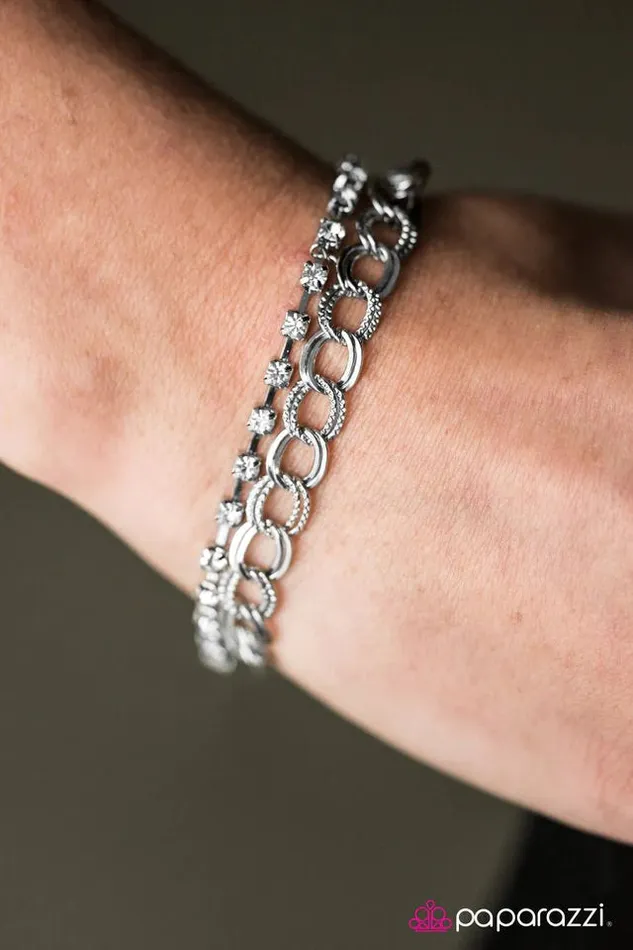 Paparazzi Bracelet Double Time White Paparazzi Jewelry Bracelets