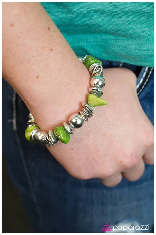 Paparazzi Bracelet Earthy Elegance Green Paparazzi Jewelry Bracelets