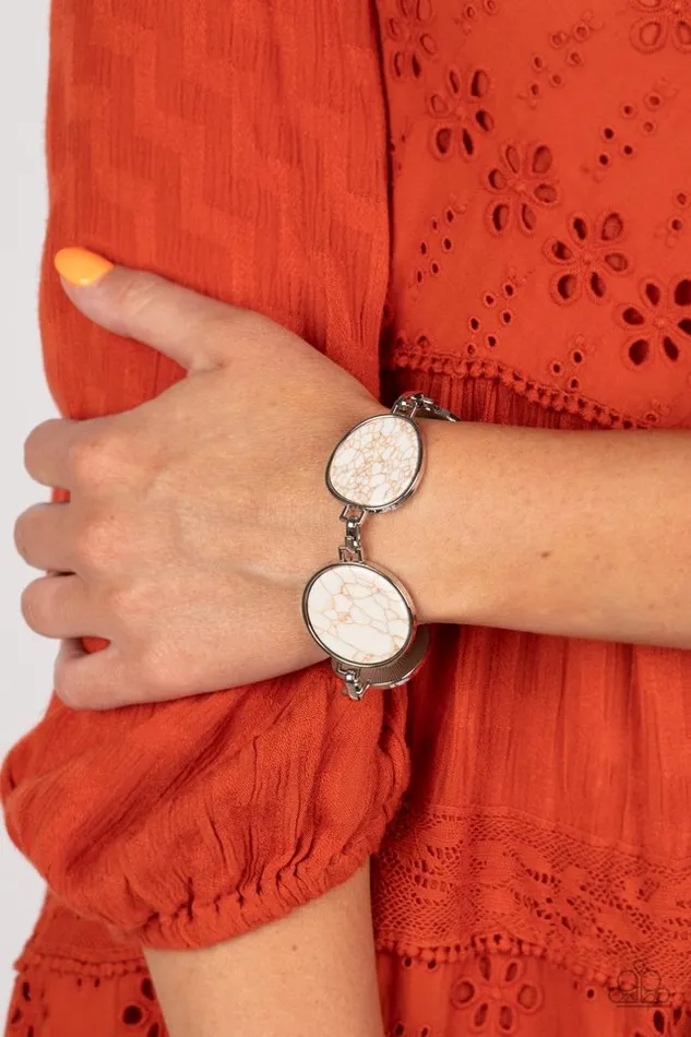 Paparazzi Bracelet Flat Out Frontier White Paparazzi Jewelry Bracelets