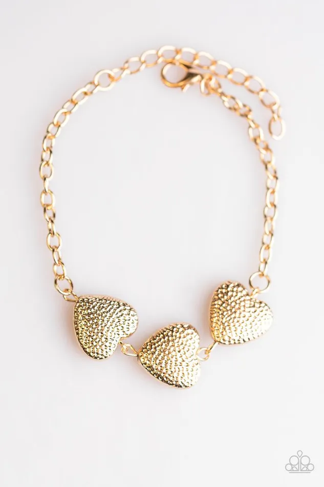 Paparazzi Bracelet Hard Hearted Gold Paparazzi Jewelry Bracelets
