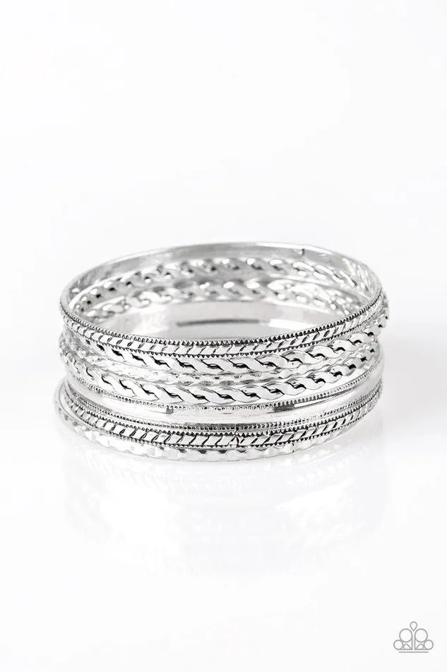 Paparazzi Bracelet Rattle and Roll Silver Paparazzi Jewelry Bracelets