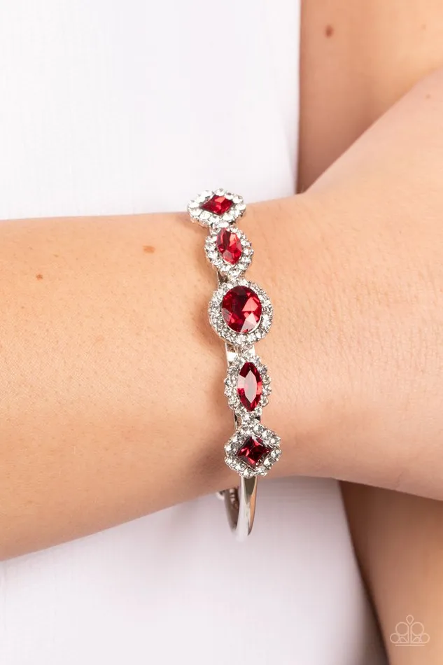 Paparazzi Bracelet Simmer on GLOW Red Paparazzi Jewelry Bracelets