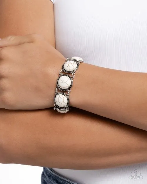 Paparazzi Bracelet Stony Session White Paparazzi Jewelry Bracelets