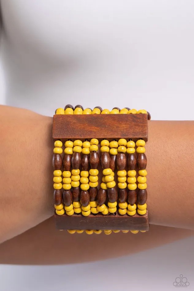 Paparazzi Bracelet Tropical Takeover Yellow Paparazzi Jewelry Bracelets