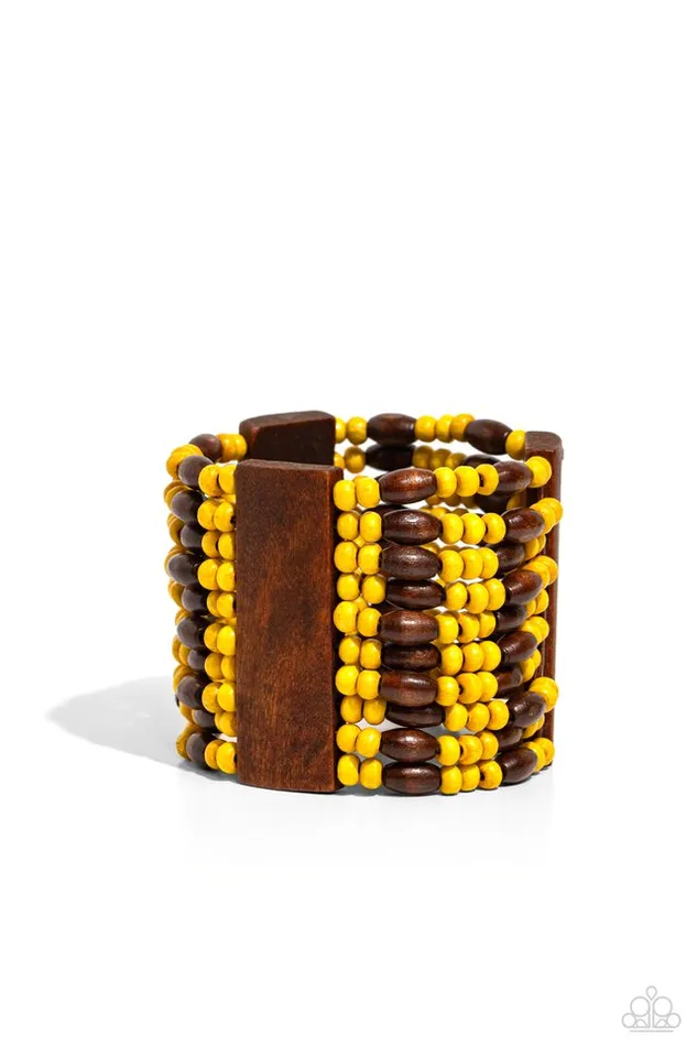 Paparazzi Bracelet Tropical Takeover Yellow Paparazzi Jewelry Bracelets