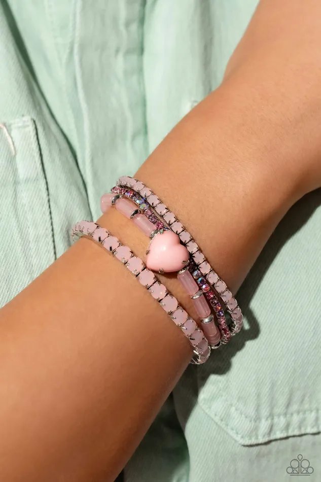Paparazzi Bracelet True Loves Theme Pink Paparazzi Jewelry Bracelets