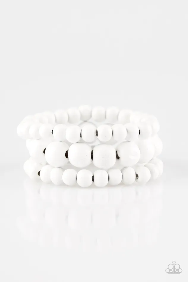 Paparazzi Bracelet Wondrously Woodsy White Paparazzi Jewelry Bracelets