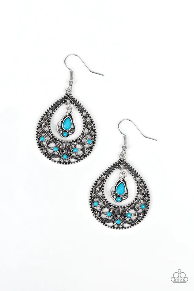 Paparazzi Earring AllGirl Glow Blue Paparazzi Jewelry Earrings