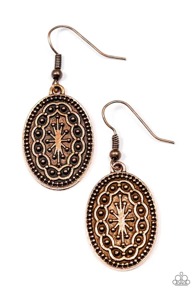 Paparazzi Earring Ancient Wonders Copper Paparazzi Jewelry Earrings