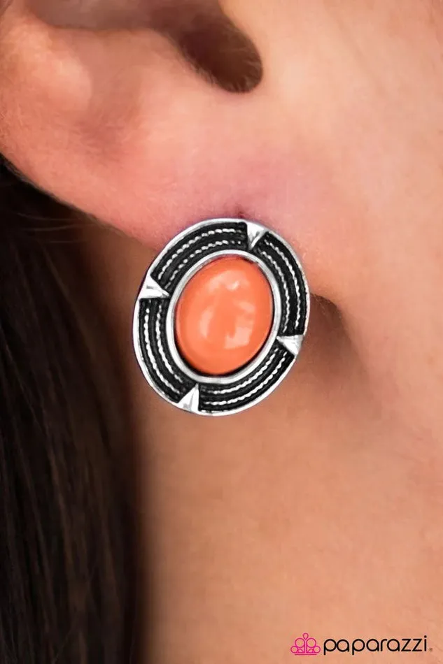 Paparazzi Earring BEAD There Done That Orange Paparazzi Jewelry Earrings