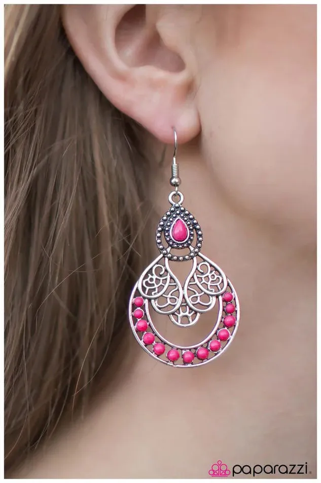 Paparazzi Earring Best Of Bali Pink Paparazzi Jewelry Earrings