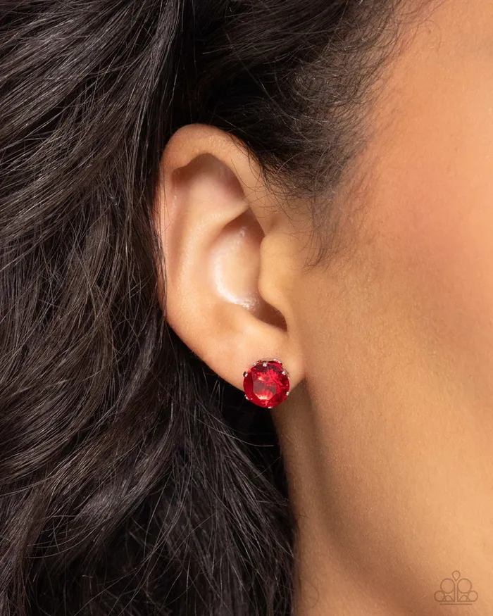 Paparazzi Earring Breathtaking Birthstone Red Paparazzi Jewelry Earrings