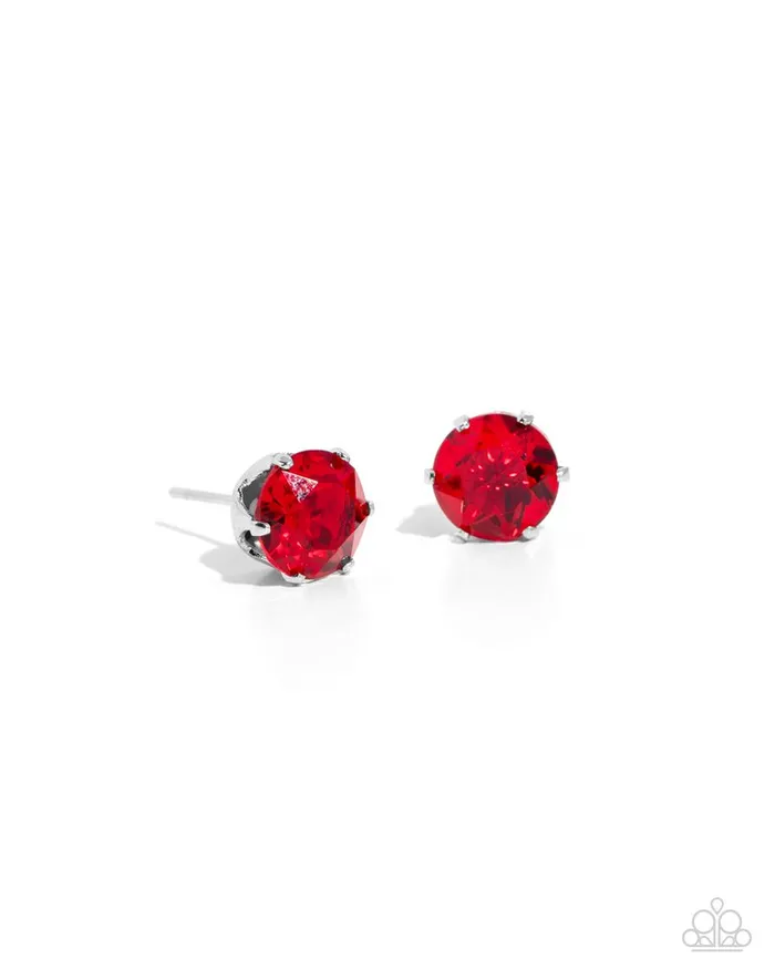 Paparazzi Earring Breathtaking Birthstone Red Paparazzi Jewelry Earrings