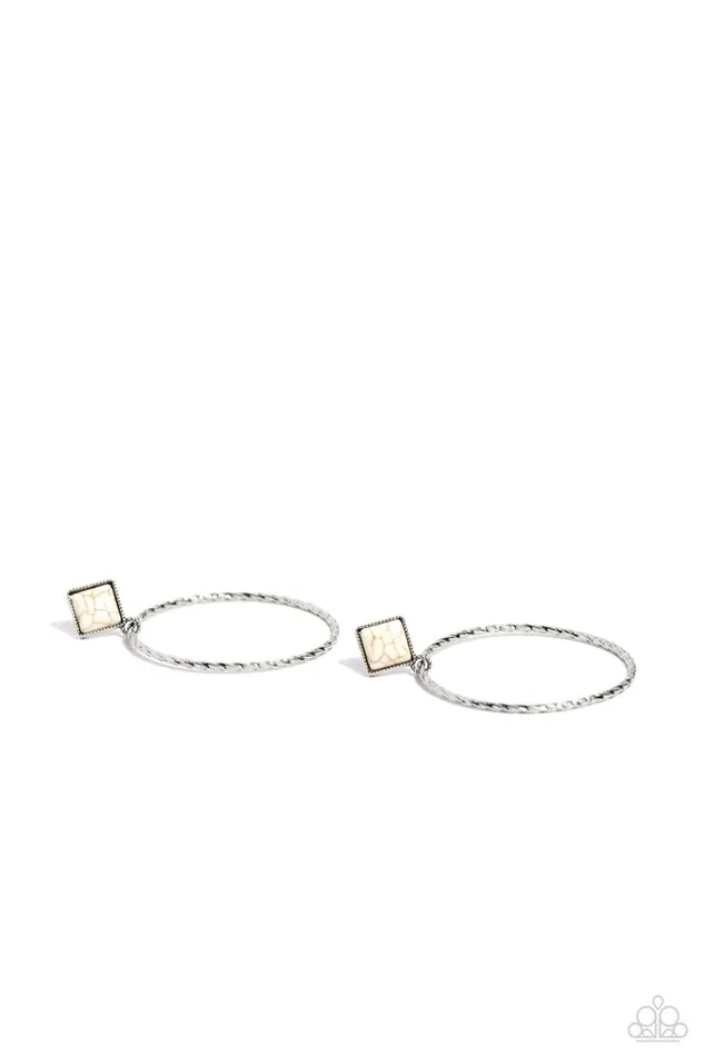 Paparazzi Earring Canyon Circlet White Paparazzi Jewelry Earrings Paparazzi Earring Canyon Circlet White Paparazzi Jewelry Earrings