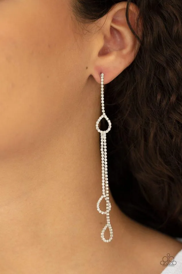 Paparazzi Earring Chance of REIGN White Paparazzi Jewelry Earrings