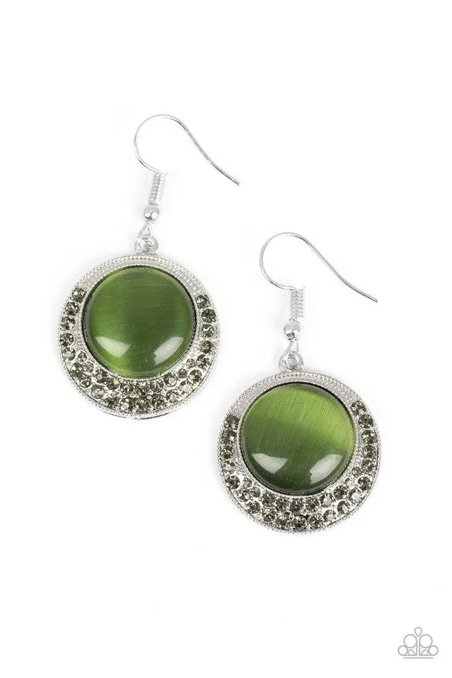 Paparazzi Earring Gleam Away Green Paparazzi Jewelry Earrings