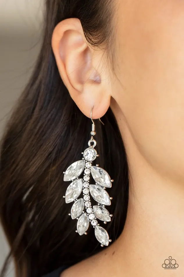 Paparazzi Earring Ice Garden Gala White Paparazzi Jewelry Earrings