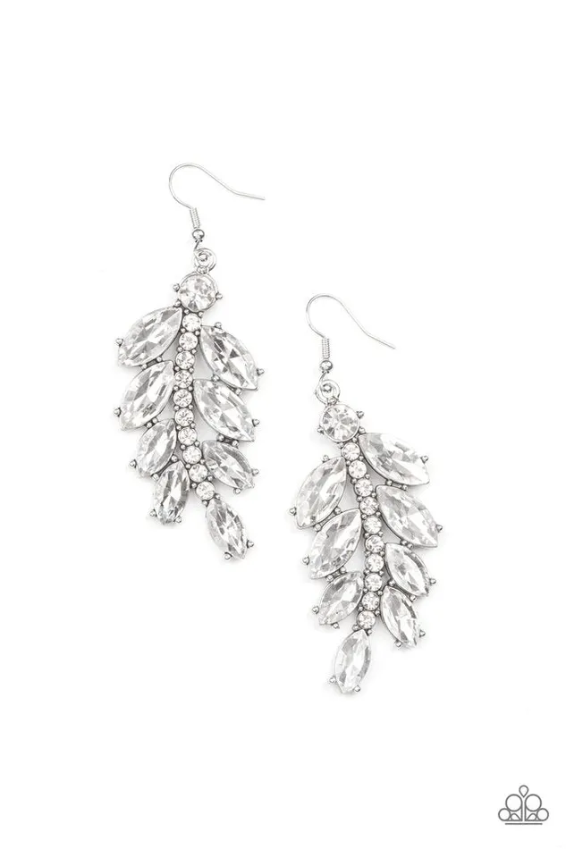Paparazzi Earring Ice Garden Gala White Paparazzi Jewelry Earrings