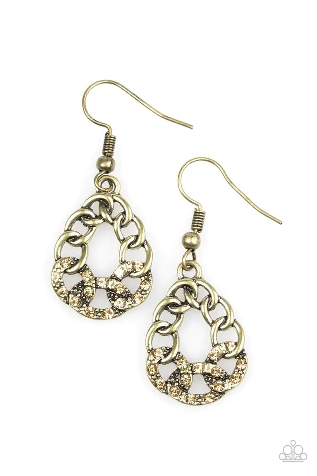 Paparazzi Earring Industrial Shine Brass Paparazzi Jewelry Earrings