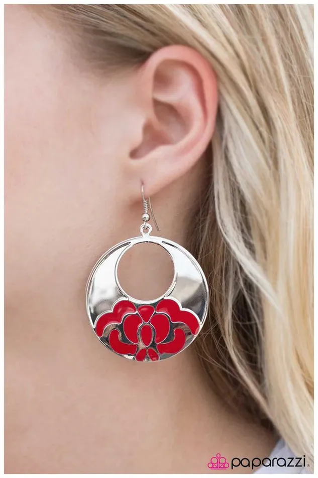 Paparazzi Earring ISLE Survive Red Paparazzi Jewelry Earrings
