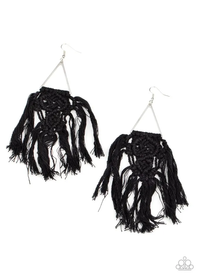 Paparazzi Earring Modern Day Macrame Black Paparazzi Jewelry Earrings Paparazzi Earring Modern Day Macrame Black Paparazzi Jewelry Earrings