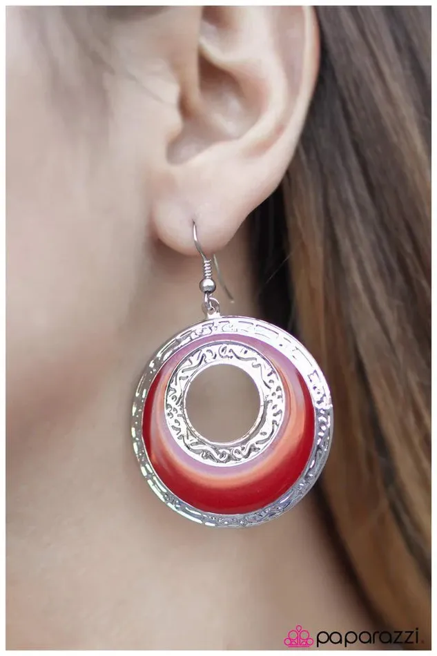 Paparazzi Earring Night Owl Red Paparazzi Jewelry Earrings