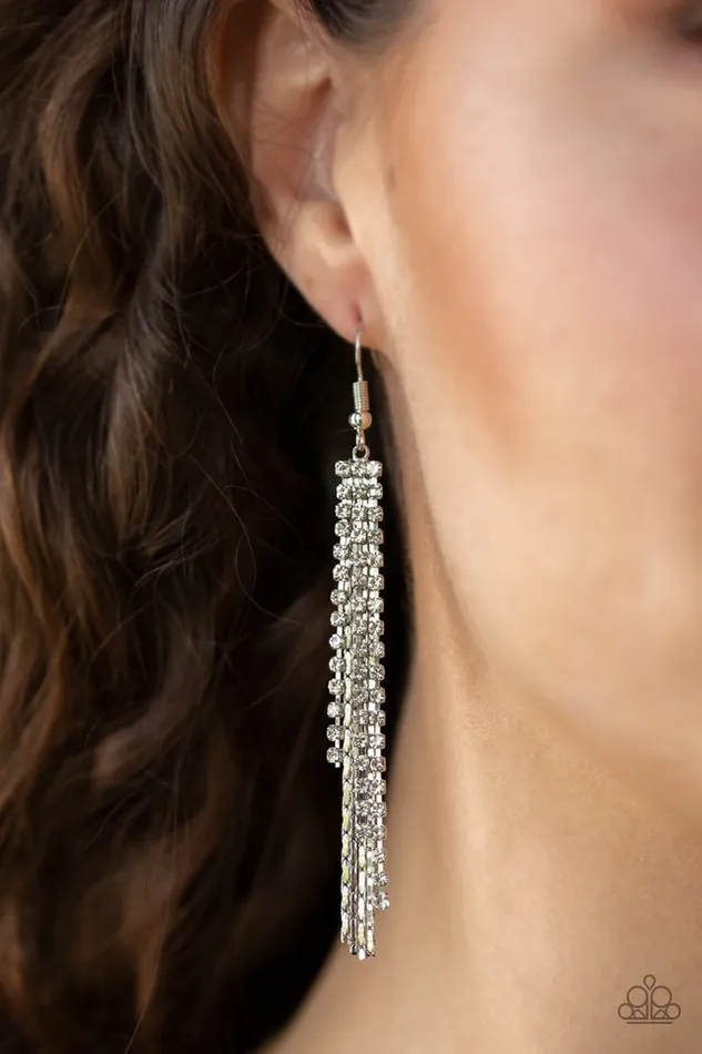 Paparazzi Earring Red Carpet Bombshell White Paparazzi Jewelry Earrings