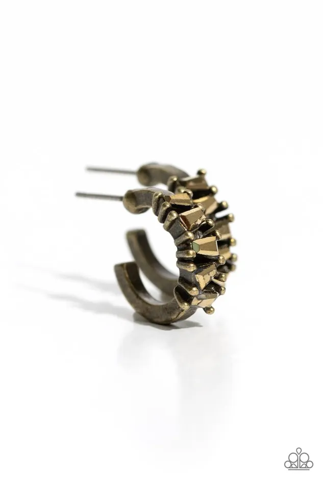 Paparazzi Earring Rugged Rockstar Brass Paparazzi Jewelry Earrings