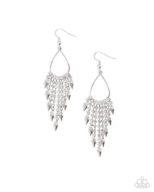 Paparazzi Earring Sharp Streaming White Paparazzi Jewelry Earrings Paparazzi Earring Sharp Streaming White Paparazzi Jewelry Earrings