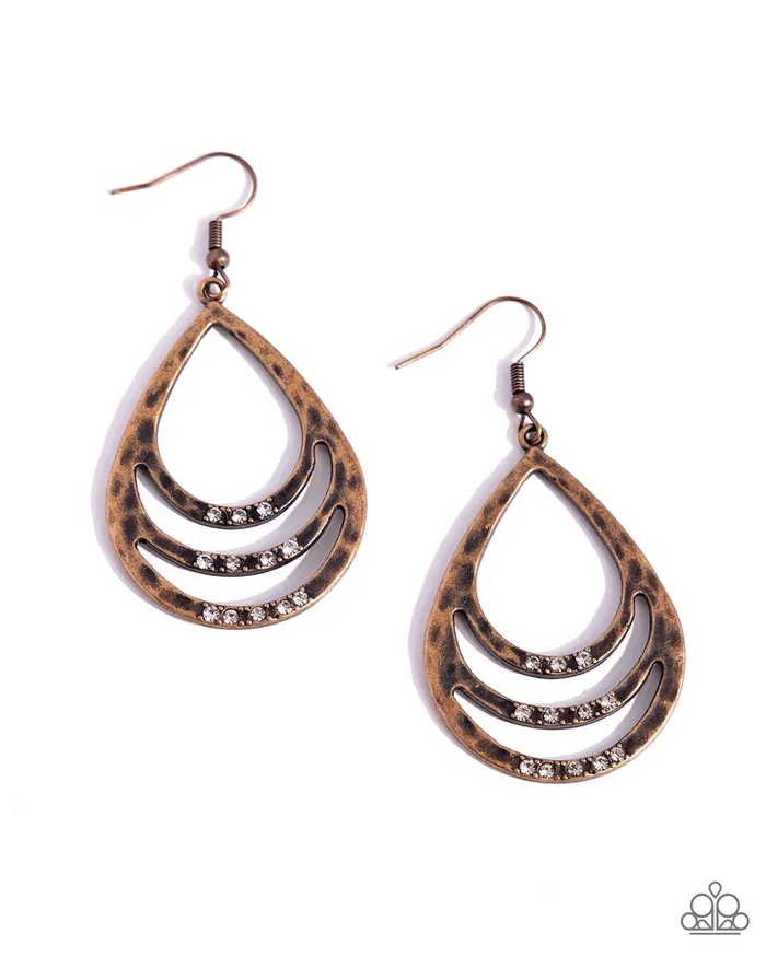 Paparazzi Earring Sojourn Shimmer Copper Paparazzi Jewelry Earrings Paparazzi Earring Sojourn Shimmer Copper Paparazzi Jewelry Earrings