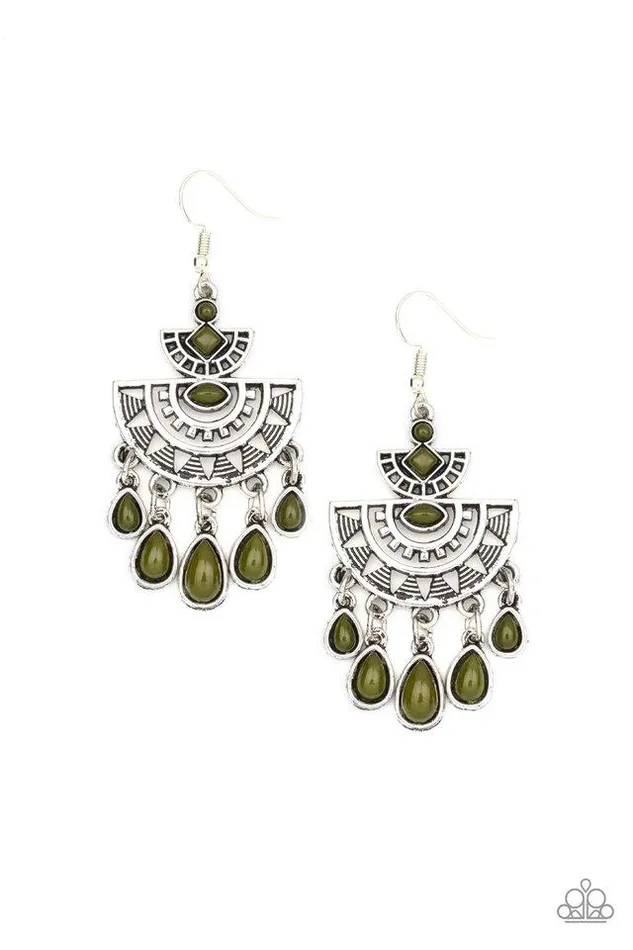 Paparazzi Earring SOL Searching Green Paparazzi Jewelry Earrings