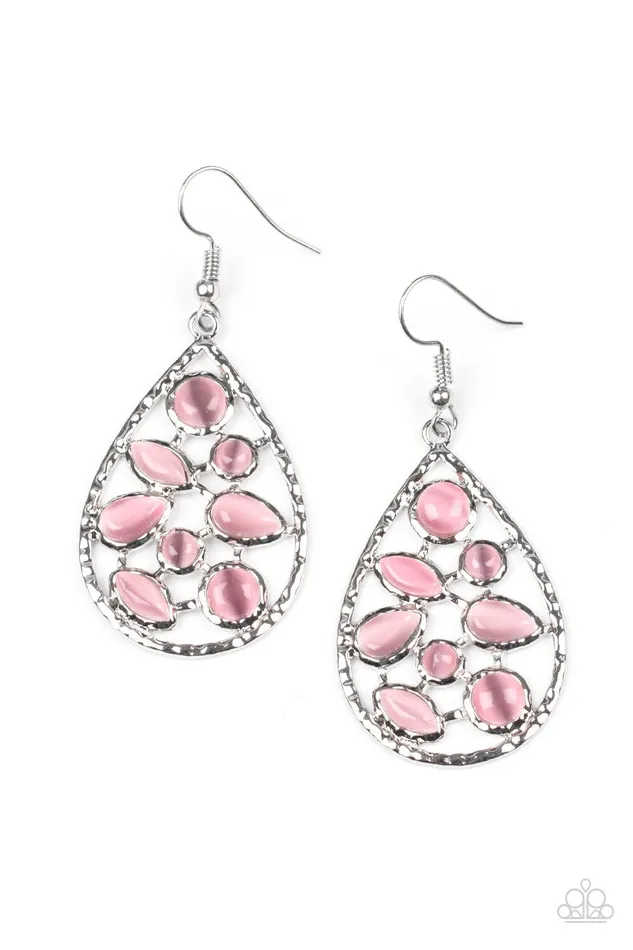 Paparazzi Earring That Thing You DEW Pink Paparazzi Jewelry Earrings