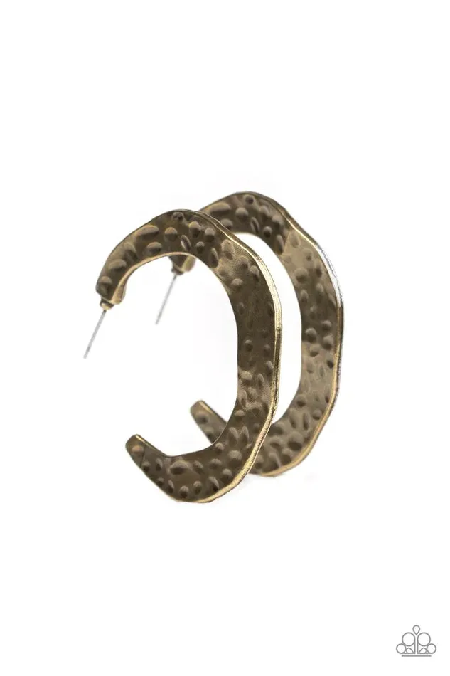 Paparazzi Earring The HOOP Up Brass Paparazzi Jewelry Earrings