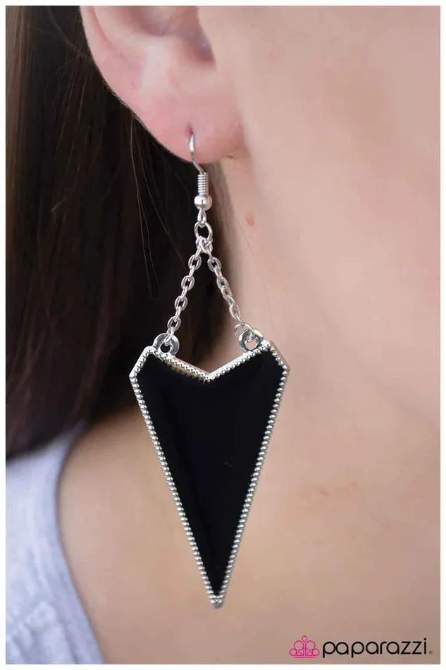 Paparazzi Earring Tough As Nails Black Paparazzi Jewelry Earrings