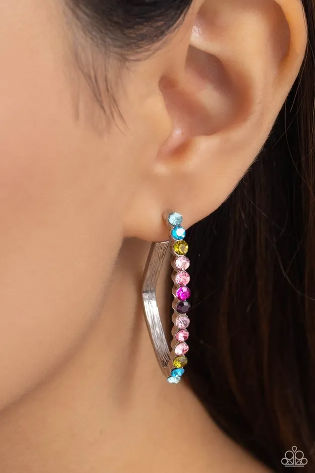 Paparazzi Earring Triangular Tapestry Multi Paparazzi Jewelry Earrings