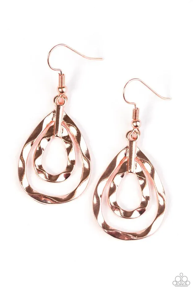 Paparazzi Earring Twinkling Twisters Copper Paparazzi Jewelry Earrings