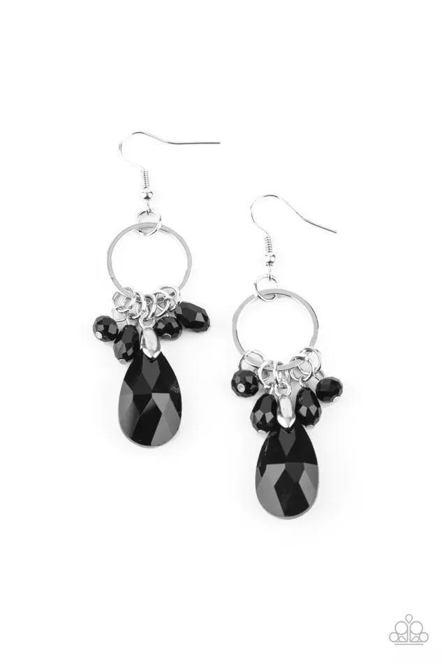 Paparazzi Earring Unapologetic Glow Black Paparazzi Jewelry Earrings