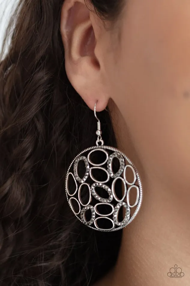 Paparazzi Earring Watch OVAL Me Silver Paparazzi Jewelry Earrings